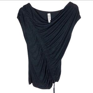 Kische Jersey Ruched Top Black Size M